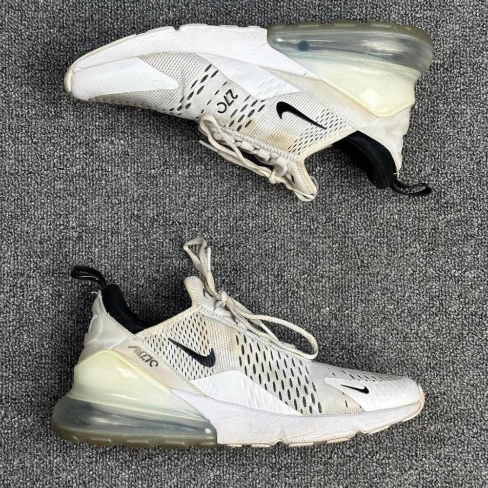 Nike Air Max 270 Running Sneakers White Black Shoes Women's Size 10